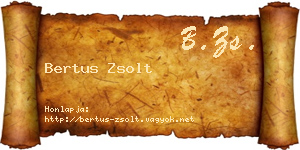 Bertus Zsolt névjegykártya