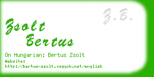 zsolt bertus business card